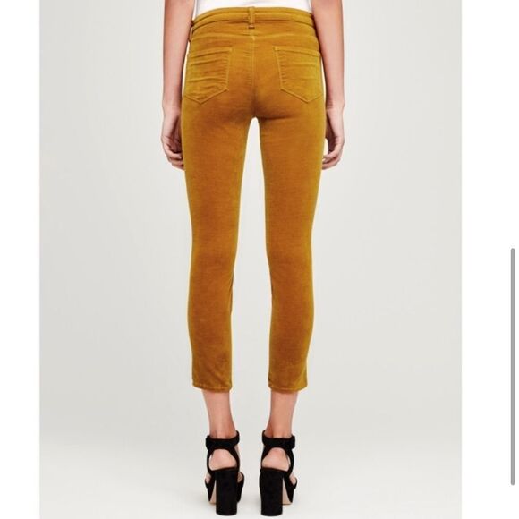 L'Agence Margot Velvet Skinny Ankle Pants Gold Mustard - Picture 4 of 13